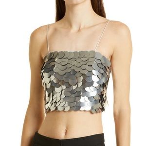 Alice + Olivia Ceresi Metallic Disk Crop Top